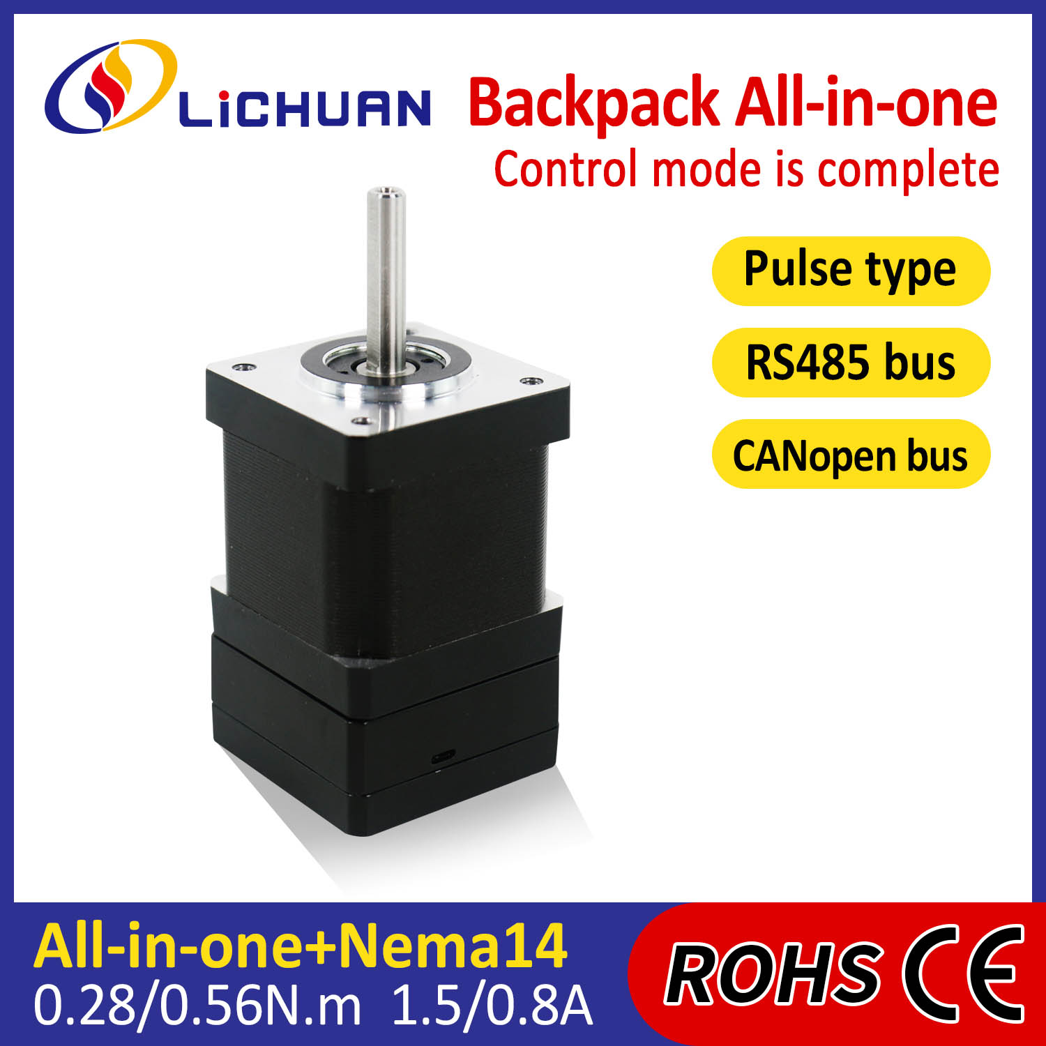 Tipo de mochila NEMA14 LOOP ABERTO DO MOTOR DE INTEGRA INTEGRADO Integrado