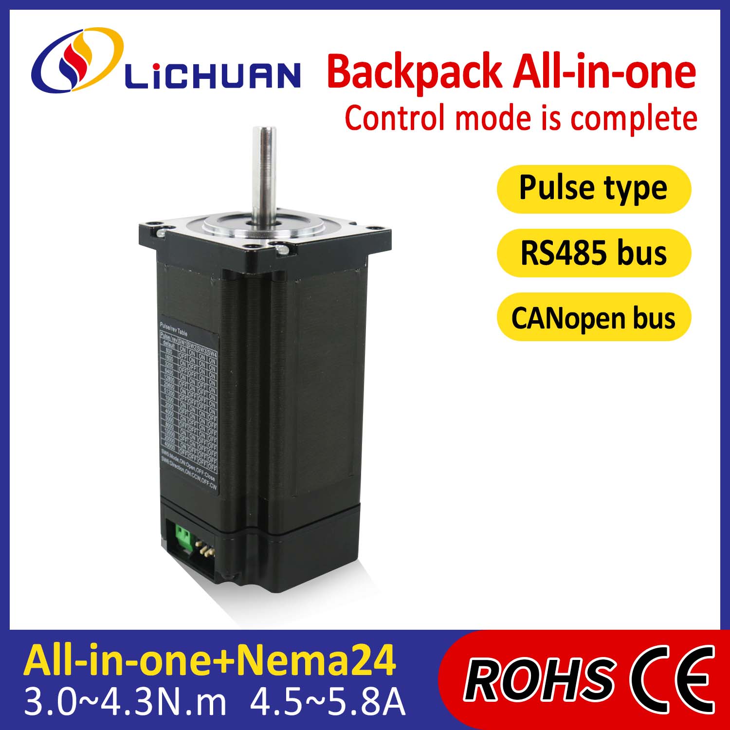 Tipo de mochila NEMA24 LOOP ABERTO DO MOTOR DE INTEGRA INTEGRADO Integrado